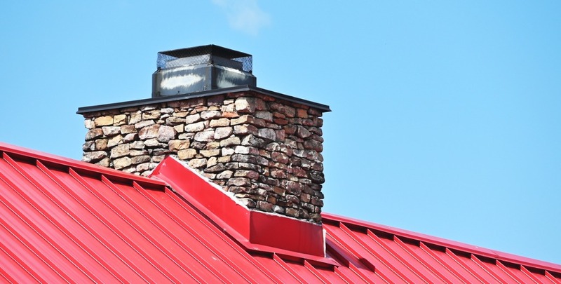 Red flashing around a chimney